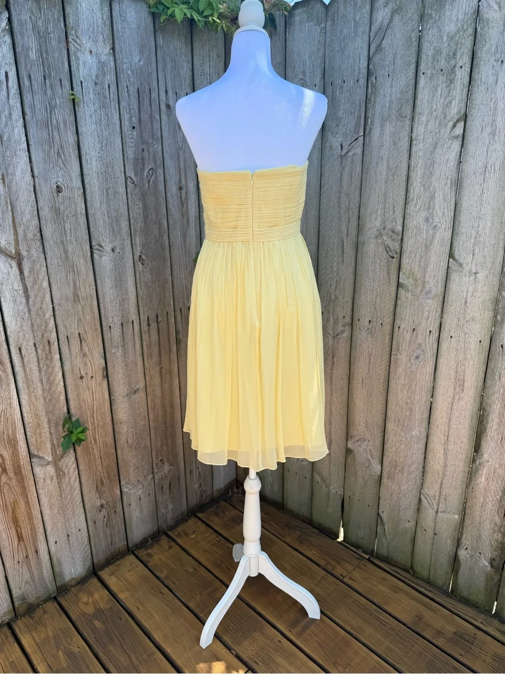 NWT J.Crew Nadia Silk Chiffon Strapless Pleated Dress Champagne Size 6
